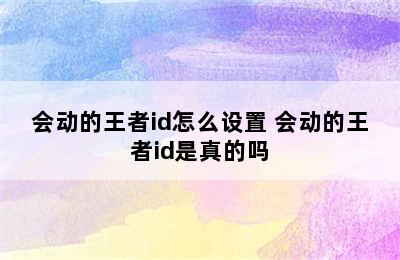 会动的王者id怎么设置 会动的王者id是真的吗